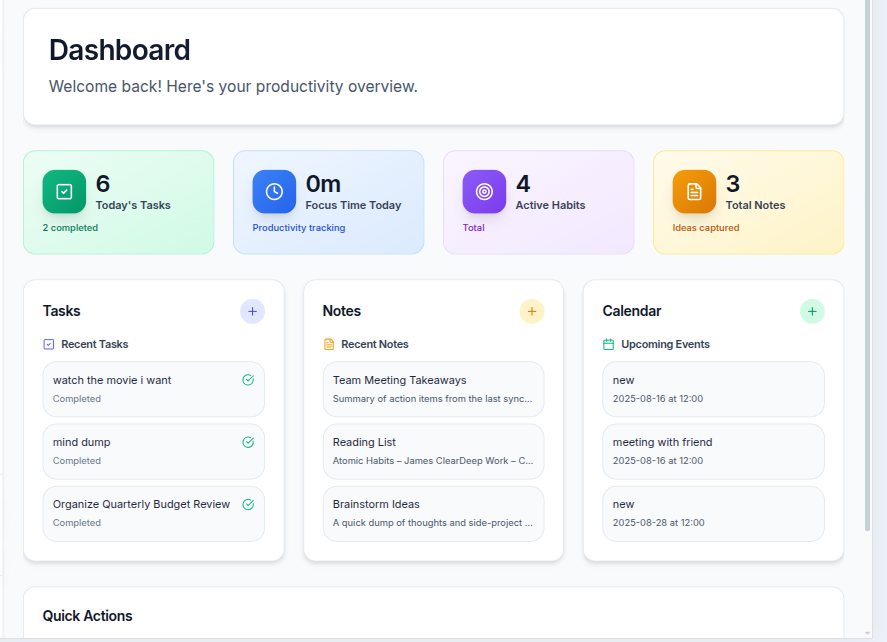 Productivity Insights Dashboard